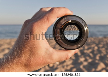 sea view through camera lens