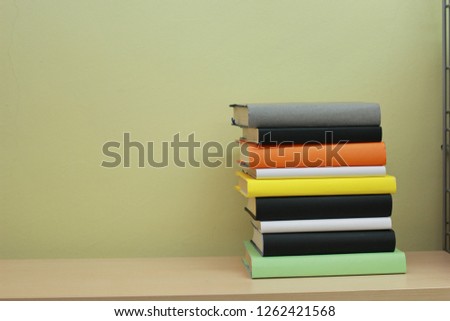 Stack of books on shelf