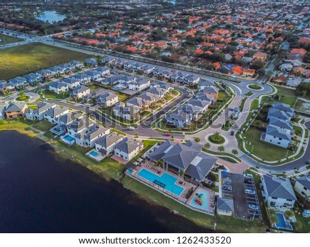 Drone Aerial Miami New Homes Residences Lake New Construction 