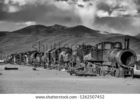Train cementery in Uyuni, Bolivia.