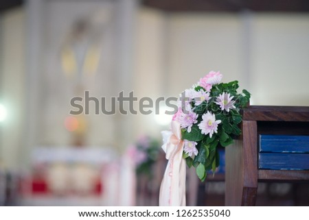Flowers decorated beautifully in church - images