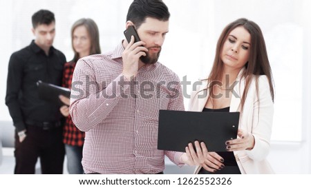 business team is preparing to start a business meeting