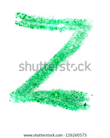 Z letter painted on a white background