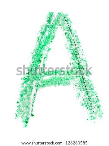 A letter painted on a white background
