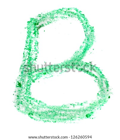 B letter painted on a white background