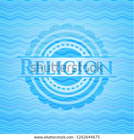 Religion water wave representation emblem background.