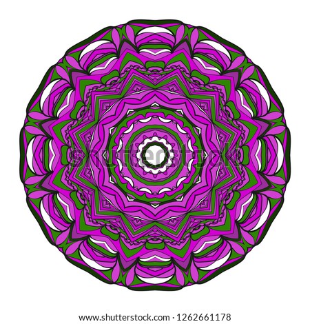 Round pattern flower mandala. circle floral ornament. Decorative illustration