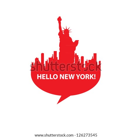 Speech-bubble - Hello New York! vector