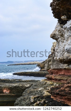 cliffs seascape, background, izmit, turkey