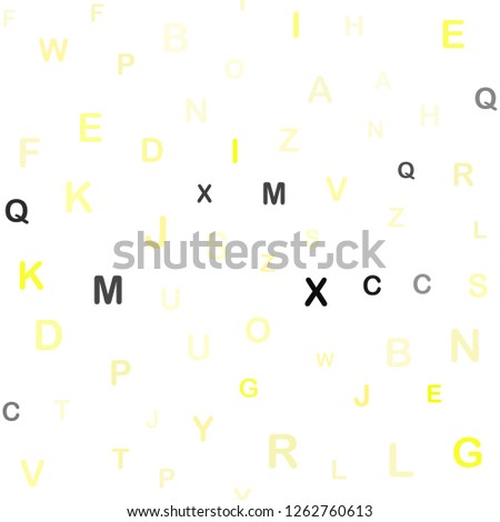 Light Yellow vector seamless texture with ABC characters. Shining colorful illustration with isolated letters. Design for textile, fabric, wallpapers.
