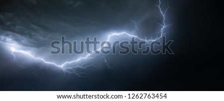 Lightning on a dark sky 