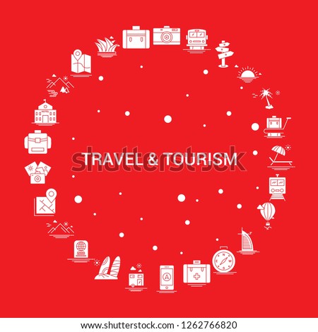 Travel and Tourism Icon Set. Infographic Vector Template