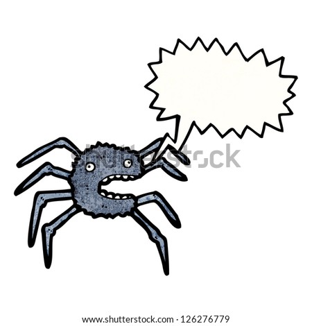 cartoon spider with speech bubble