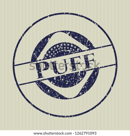 Blue Puff distressed grunge stamp