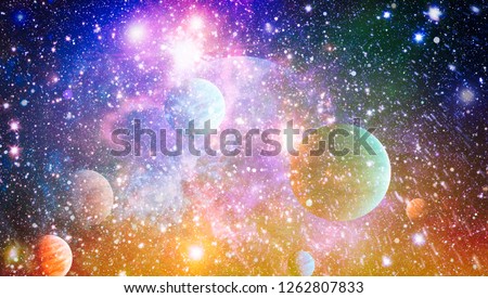 nebula and open cluster of stars in the universe.Beautiful nebula, stars and galaxies. Elements of this image furnished by NASA.
