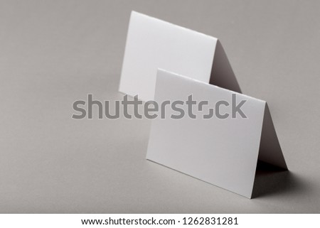 Half-fold horizontal brochure blank white template for mock up and presentation design.