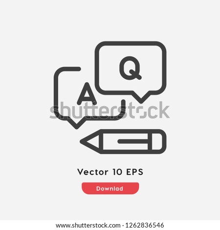 A Q icon vector. Linear style sign for mobile concept and web design. A Q symbol illustration. Pixel vector graphics - Vector. Royalty-Free Stock Photo #1262836546