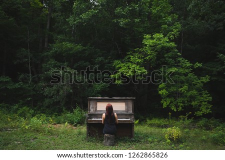 Old Broken Piano in the Forest