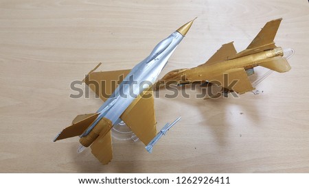 Toy airplane assembled