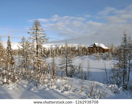Fabulous winter landscape in late October in the far north