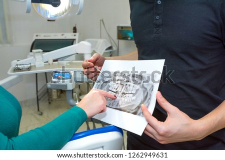 Dental X-rays and hands.