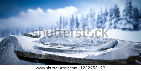 Winter background of free spac and snow decoration 
