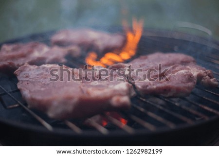 outdoor grilling of pork