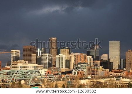 Dark clouds over Denver, Colorado