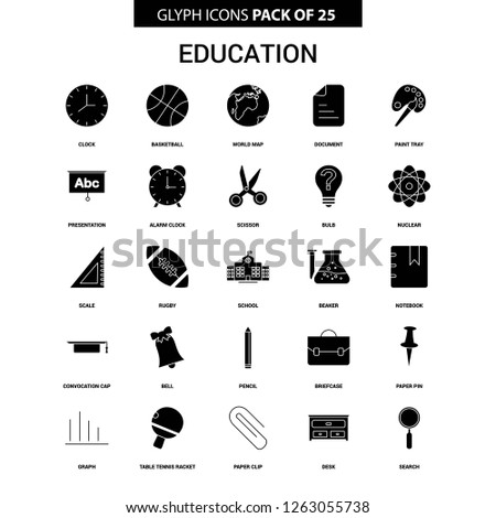 Education Glyph Vector Icon set