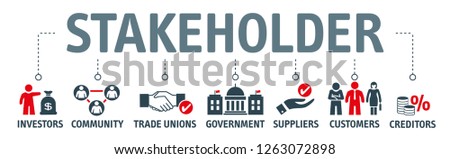 Vector Illustration concept Relationship of Stakeholders, Related of Investors, government and creditors  Royalty-Free Stock Photo #1263072898