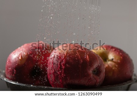 Washing of apples.
