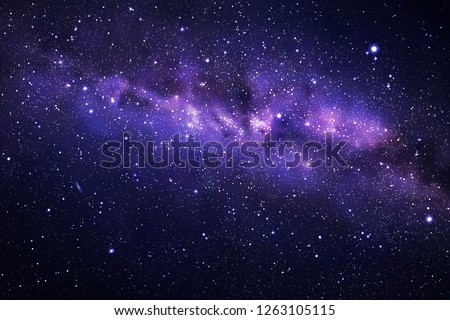 Space background with night starry sky and Milky Way. Dark blue nebula Royalty-Free Stock Photo #1263105115