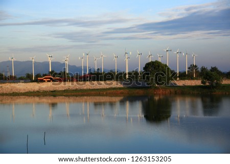 Wind turbine for electric in Chung Hua Mun royal project ,Petchaburi ,Thailand 
