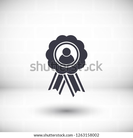 badge with ribbons man icon. Vector Eps 10