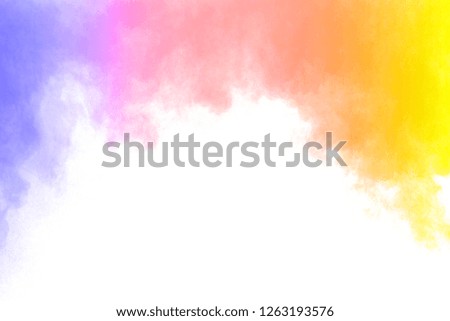 Abstract color smoke on white background. The bright colorful smoke on background. Abstract Color smoke clouds.