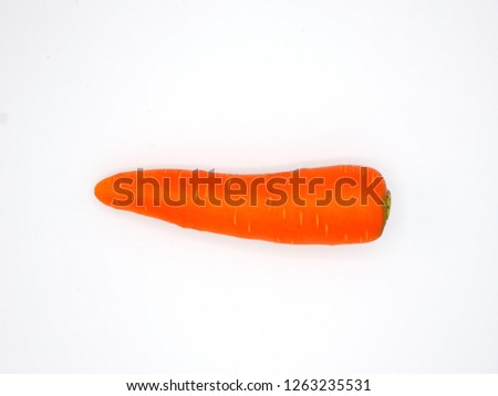 One carrot isolated on white background - Top View - Image
