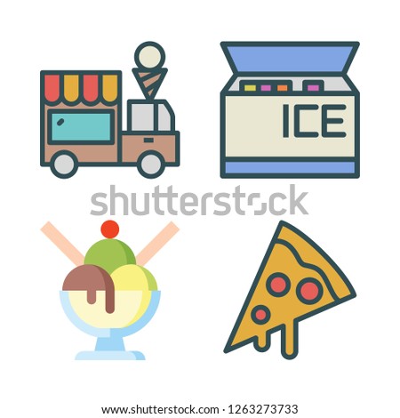 italy icon set. vector set about ice cream and pizza icons set.