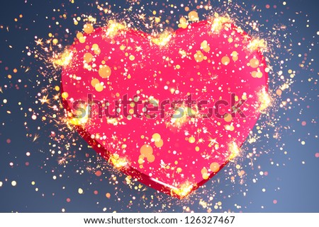 pink heart shape with sparks