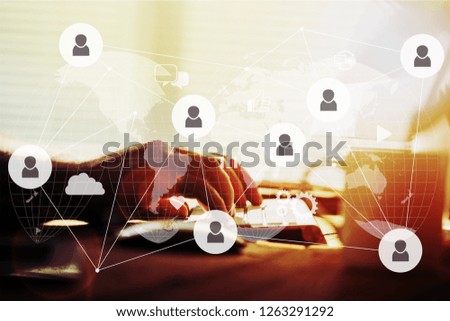 Woman typing computer