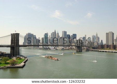 Brooklyn Bridge and Skyline of Manhattan, New York