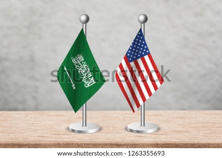 Saudi Arabia and USA Flags
