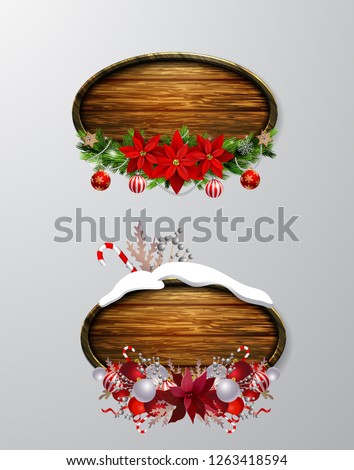 Vector wooden christmas board