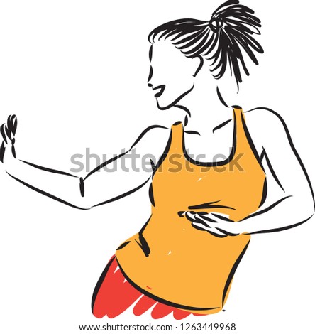 fitness pretty woman dancing vector illustration