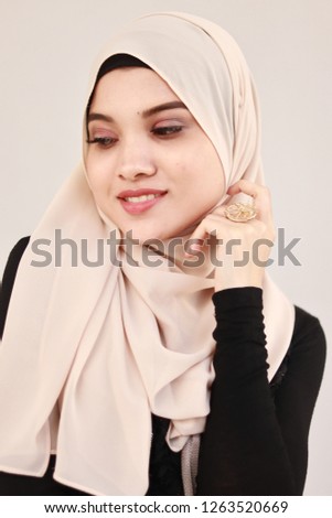 Portrait of beautiful hijab fashion.