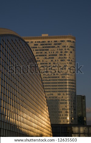 Skyscrapers and office towers with the  blue sky, La Defense, Paris