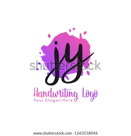 J Y Initial handwriting logo vector