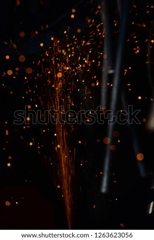 Light from cutting steel
