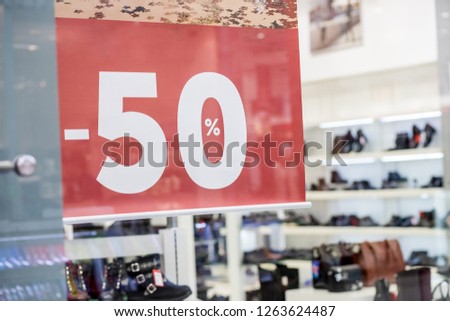 sale 50 off mock up advertise display frame setting over the men shoes shelf in the shopping department store for shopping, business fashion and advertisement concept.Shopping center,shoes fashion