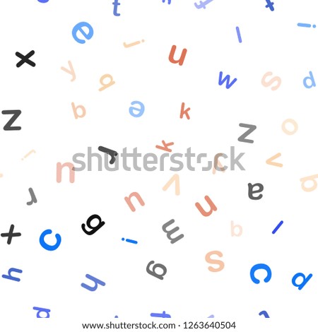 Light Blue, Yellow vector seamless layout with latin alphabet. Colored alphabet signs with gradient on white background. Design for wallpaper, fabric makers.