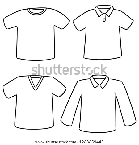 vector set of t-shirt